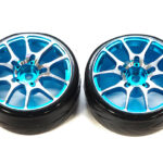 Alloy 10 Spoke Wheels & Tires Set (2) for 1/10 Drift W=26mm (defects, damaged)