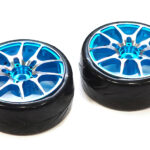 Alloy 10 Spoke Wheels & Tires Set (2) for 1/10 Drift W=26mm (tire damaged)