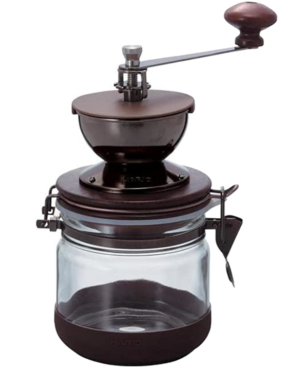 23.ZF183 Hario Ceramic Canister Coffee Grinder Wood - Image 1