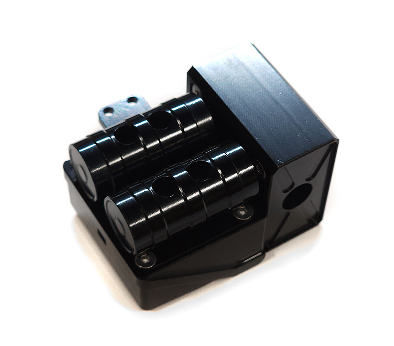 24.U34 Replacement Alloy Air Reservoir Tanks & Side Box (C27000BLACK) for 1/14 Trucks - Image 1