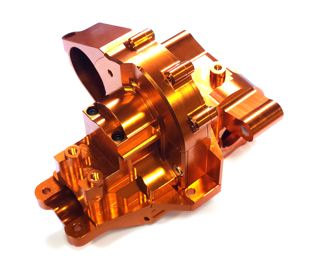 24.ZF207 Orange Billet Machined Rear Bulkhead for Traxxas 1/10 Maxx 4S (new, damaged) - Image 1