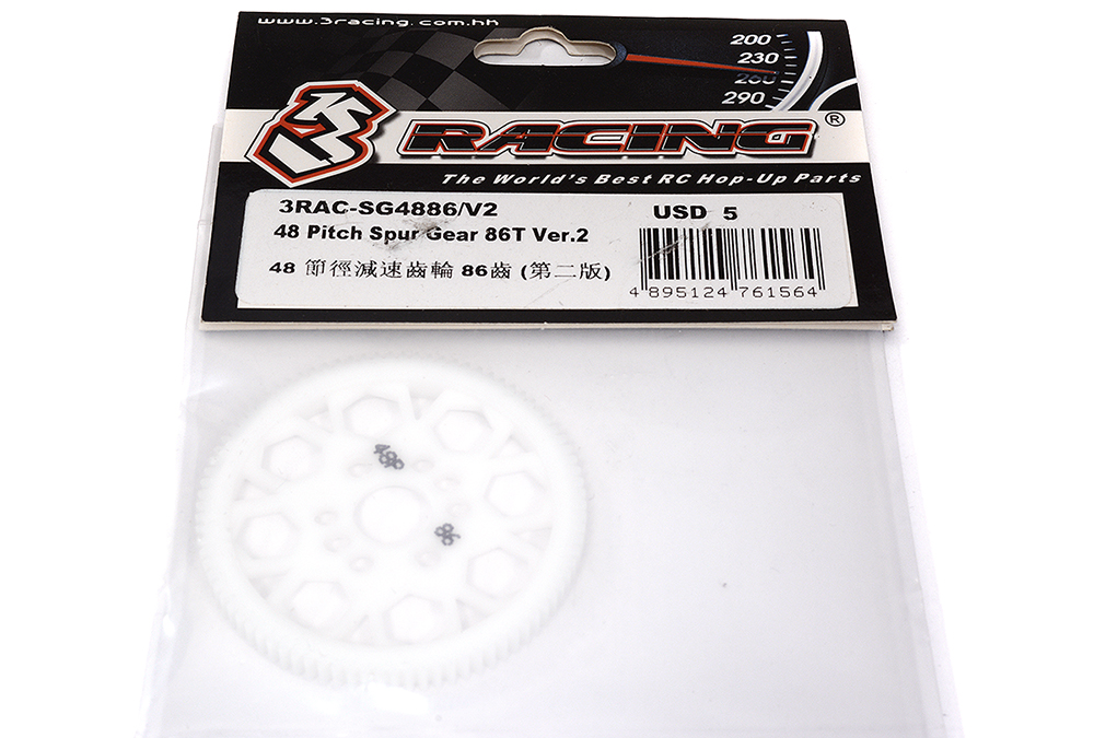 3RAC-SG4886V2 3Racing 48 Pitch Plastic Spur Gear 86T Ver.2 - Image 1