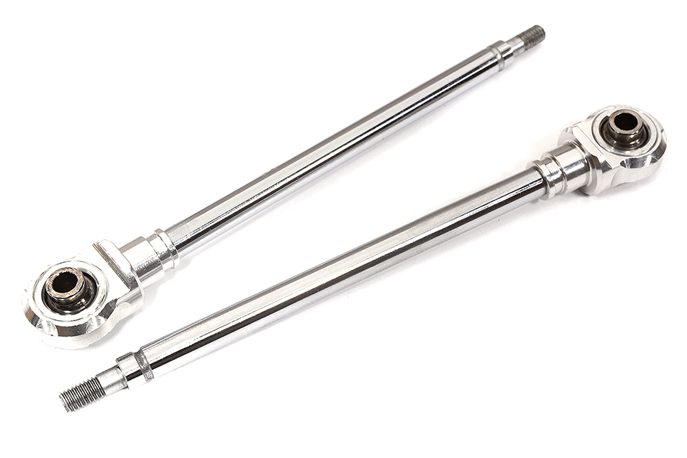 BAJ064SILVER Replacement Front Shafts and Rod Ends (2) for Baja Piggyback Shocks BAJ057 - Image 1