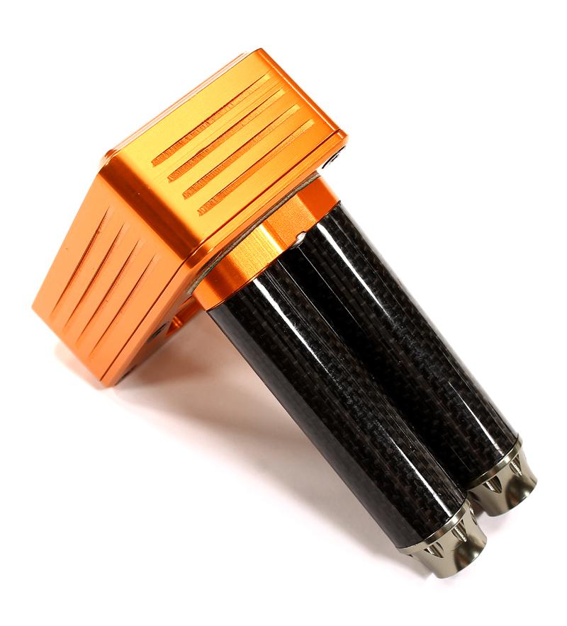 BAJ107ORANGE Billet Machined Type II Exhaust System w/ Carbon Fiber for Baja 5B, 5T & 5B2.0 - Image 1