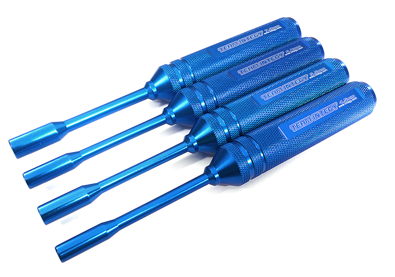 C22407BLUE ProGrip Metric Size 6061 Alloy Hex Nut Driver Set (4) 4.5, 5, 5.5 & 7mm - Image 1