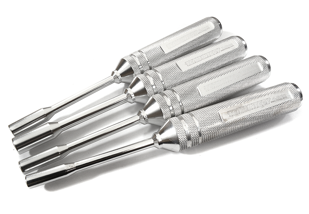 C22407SILVER ProGrip Metric Size 6061 Alloy Hex Nut Driver Set (4) 4.5, 5, 5.5 & 7mm - Image 1