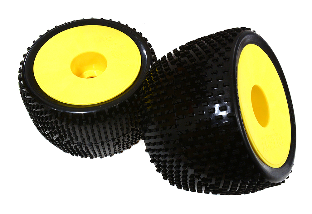 C22482YELLOW X-Wide Monster Wheel & Tire(2) H-Pattern (40 size) (O.D.=140mm) - Image 1