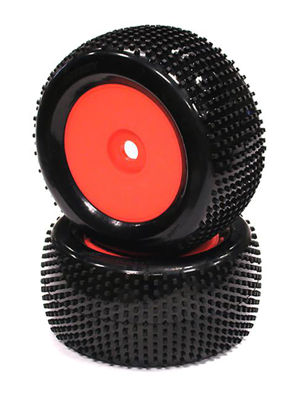 C22772ORANGE Monster & 1/8 Truggy 3.2 Dish Wheel + Tire (2) SQ-Pattern 17mm (O.D.=135mm) - Image 1