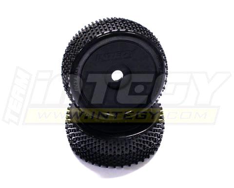 C22859BLACK 1/8 Buggy Dish Wheel+Tire (2) H-Pattern 17mm (O.D.=110mm) - Image 1