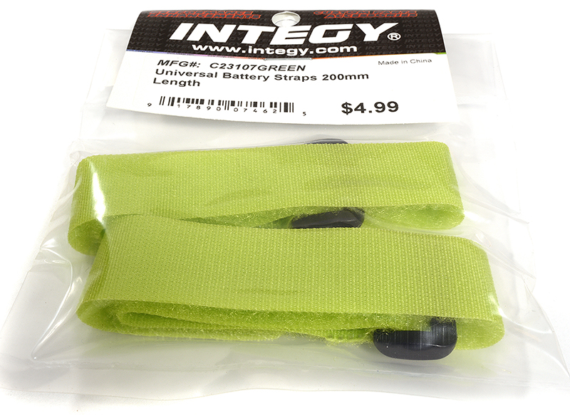 C23107GREEN Universal Battery Straps (2) 200mm length - Image 1