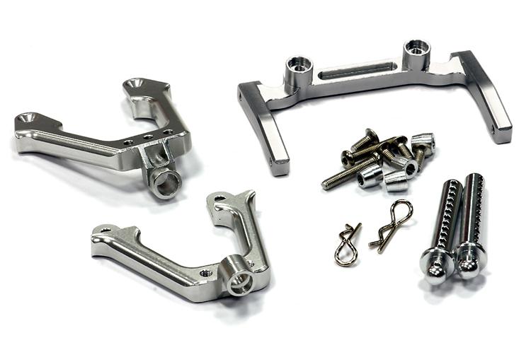 C23124SILVER V2 Alloy Front Shock Mount for Axial SCX-10 CF-100, Dingo & Honcho AX80025 - Image 1