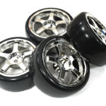 Type I Complete Wheel & Tire Set (4) for 1/10 Drift Racing W=26mm Offset 3.5mm