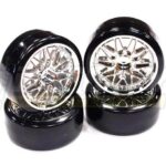 Type II Wheel & Tire Set (4) for Drift Racing (O.D.=64mm) W=26mm Offset 3.5mm