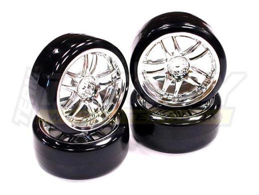 C23240 Type III Complete Wheel & Tire Set (4) for Drift Racing W=26mm Offset 3.5mm - Image 1