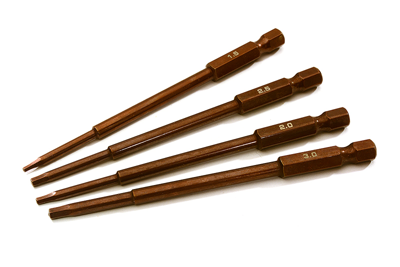 C23301 4pcs Hex Tip Metric Set w/ 1/4 Inch Adapter (1.5, 2, 2.5, 3mm) - Image 1