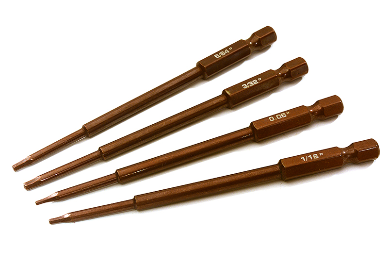 C23302 4pcs Hex Tip Std Set w/ 1/4 Inch Adapter (0.05 1/16 5/64 3/32) - Image 1