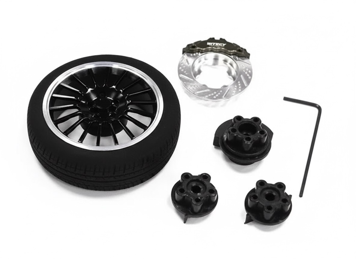 C23306BLACK Evolution IV Steering Wheel Set for TRX, HPI, Futaba, Airtronics, Hitec & KO - Image 1