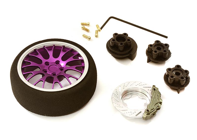 C23307PURPLE Evolution V Steering Wheel Set for Most HPI, Futaba, Airtronics, Hitec & KO - Image 1