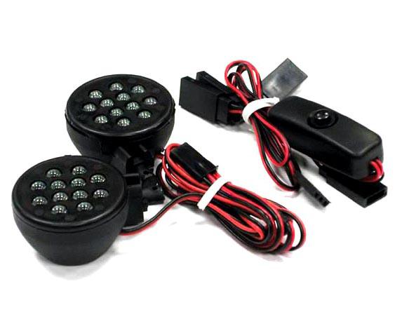 C23341BLACK Off-Road High Brightness Large Spot LED Light Set+Housing (2)+On/Off - Image 1