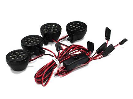 C23342BLACK Off-Road High Brightness Large Spot LED Light Set+Housing (4)+On/Off - Image 1