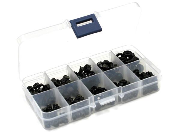 C23350BLACK Assorted Replacement Nut & Lock Nut Kit M3 & M4 Sizes w/ Carrying Box - Image 1