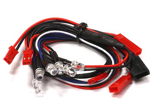 C23382BLUEWHITE Front LED & Rear Red LED Light Set (6) w/ Wire Harness - Image 1