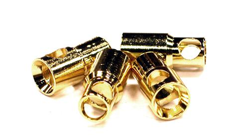 C23505 6mm Gold Bullet Banana Connector Power Plug Set (4) for RC - Image 1