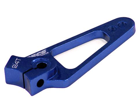 C23566BLUE Billet Machined Servo Horn 24T for Hitec Servo (r=28, 32mm Holes) - Image 1
