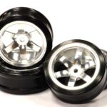 V2 Billet Machined Alloy 6 Spoke Wheel + Drift Tire (4) Set - Offset 0.5mm