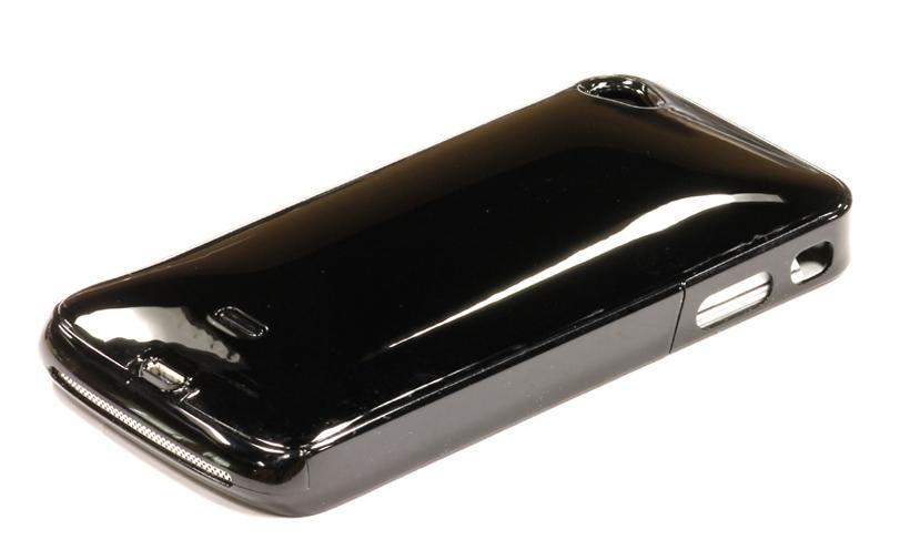 C23692BLACK Polymer Protective Back-Case w/ Ext Battery 1400mAh Add-On for iPhone4 Series - Image 1
