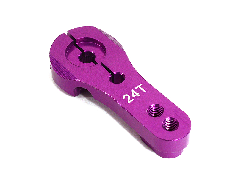 C23743PURPLE Billet Machined Alloy Servo Horn 24T for Hitec Servo (r=20, 24mm) - Image 1