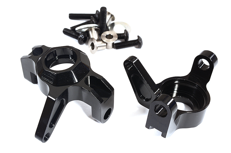 C23787BLACK Billet Machined Alloy HD Steering Blocks for Axial Wraith 2.2 AX80061 - Image 1