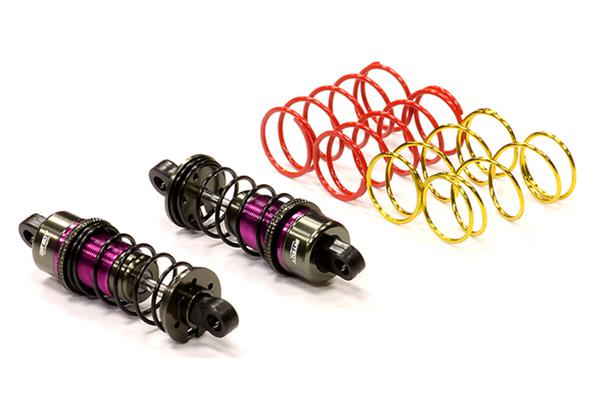 C23831PURPLE Billet Machined XSR7 Shock Set for 1/10 Touring Car & Drift Car (L=56mm-59mm) - Image 1
