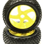 Mounted 1/8 Buggy 5 Spoke-S 17mm Wheel+Pattern RT Tire Set (2) (O.D.=110mm)