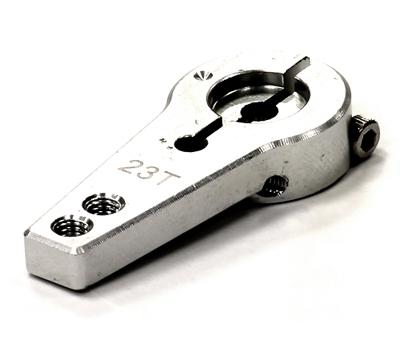 C23939SILVER Billet Machined Alloy Servo Horn 23T for KO & JR Servo (r=20, 24mm) - Image 1