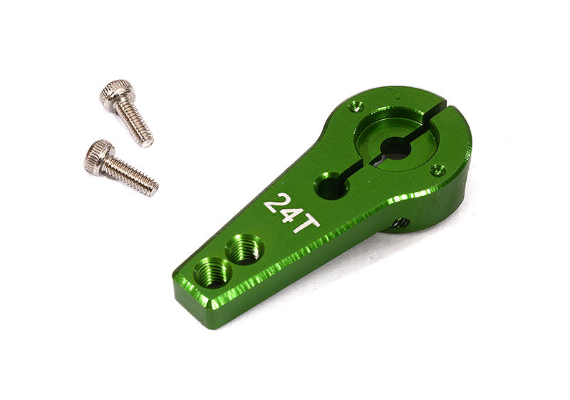 C23940GREEN Billet Machined Alloy Servo Horn 24T for Hitec Servo (r=20, 24mm) - Image 1