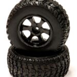 All Terrain BX Tires+6 Spoke Wheels(2)12mm Hex for 1/10 Short Course(O.D.=108mm)