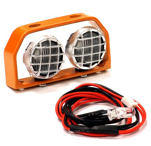 C24138ORANGE Realistic Roof Top Spot Light Set(2)LED with Adjustable Housing for 1/10 1/8 1/5 - Image 1