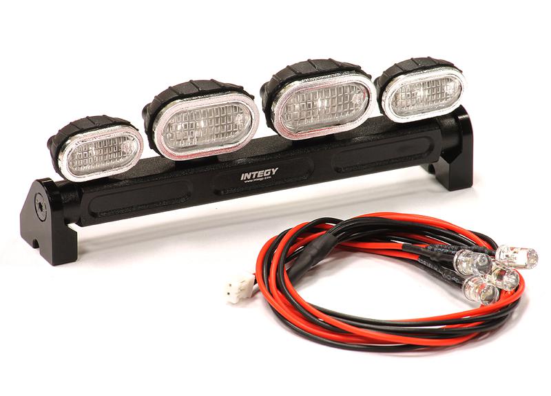 C24144BLACK Realistic Roof Top Spot Light Set (4) LED White w/ Adj. Housing for 1/10 1/8 1/5 - Image 1