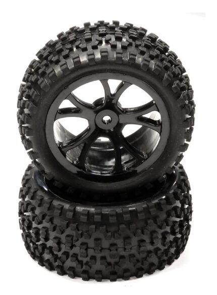 Pre-Mounted 1/10 Buggy 10 Spoke Rear 40mm All Terrain Q4032 12mm Hex (O.D. 87mm)