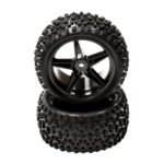 Pre-Mounted 1/10 Buggy 5 Spoke Rear 40mm All Terrain Q4025 12mm Hex (O.D. 87mm)