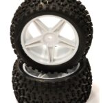 Pre-Mounted 1/10 Buggy 5 Spoke Rear 40mm All Terrain Q4025 12mm Hex (O.D. 87mm)