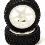 Pre-Mounted 1/10 Buggy 6 Spoke Front 32mm All Terrain Q4018 12mm Hex (O.D. 87mm)