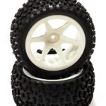 Pre-Mounted 1/10 Buggy 6 Spoke Rear 40mm All Terrain Q4019 12mm Hex (O.D. 87mm)