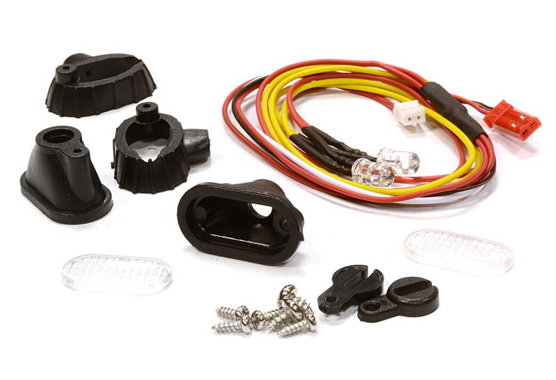 C24212YELLOW V2 Large T2 Style LED Yellow Fog Light (2) Set for 1/10 Off-Road & Rock Crawlers - Image 1