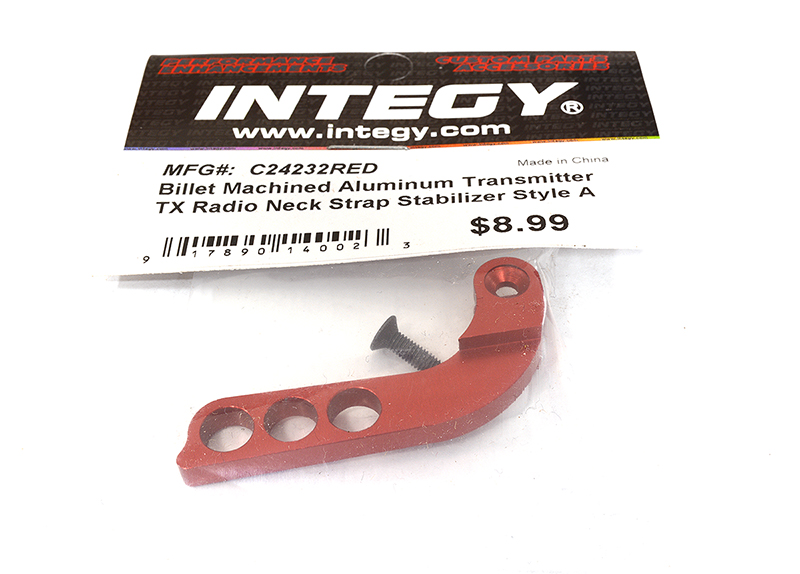 C24232RED Billet Machined Aluminum Transmitter TX Radio Neck Strap Stabilizer Style A - Image 1