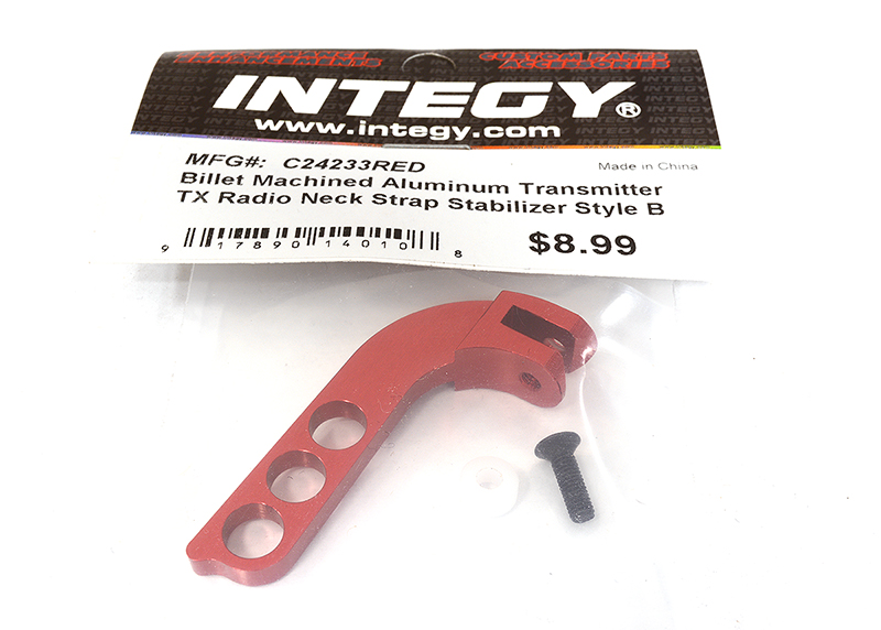 C24233RED Billet Machined Aluminum Transmitter TX Radio Neck Strap Stabilizer Style B - Image 1