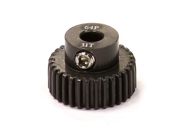 C24276 Billet Machined Hard Anodized Aluminum 64 Pitch Pinion 31 Teeth for 0.125 Shaft - Image 1