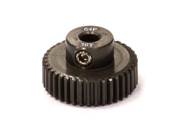 C24283 Billet Machined Hard Anodized Aluminum 64 Pitch Pinion 38 Teeth for 0.125 Shaft - Image 1