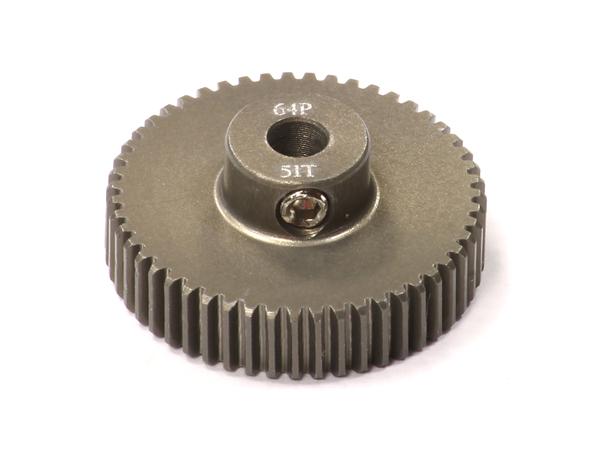 C24296 Billet Machined Hard Anodized Aluminum 64 Pitch Pinion 51 Teeth for 0.125 Shaft - Image 1